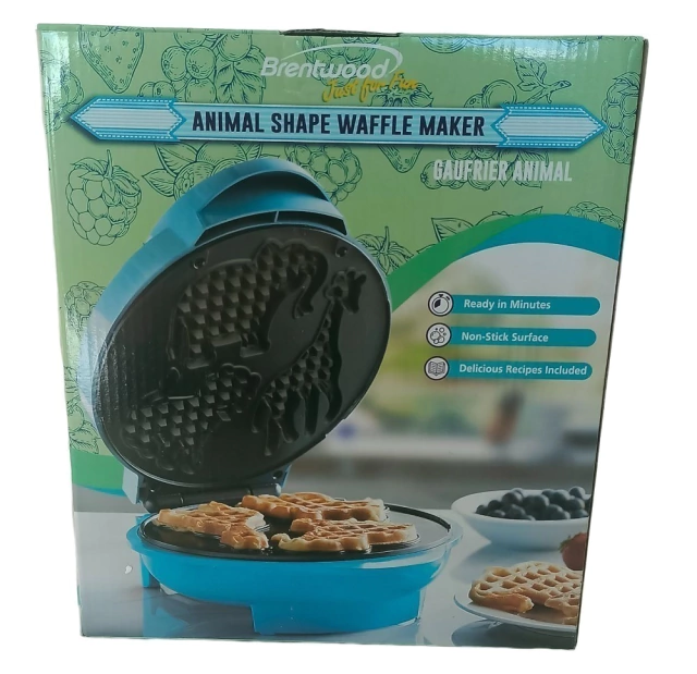 Brentwood Appliances New TS-253 Non-Stick Animal Shape Waffle Maker  Machine, Blue